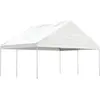vidaXL Belvédère avec toit blanc 4,46x5,88x3,75 m polyéthylène