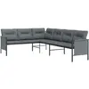 vidaXL Canapé d'angle de jardin anthracite acier et textilène