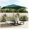 vidaXL Parasol de jardin avec mât en bois vert 300x300x273 cm