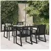 vidaXL Ensemble à manger de jardin 5 pcs Noir Rotin PVC