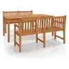vidaXL Ensemble à manger de jardin 3 pcs Bois de teck massif