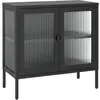 vidaXL Buffet noir 70x35x70 cm verre et acier 353001