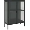 vidaXL Buffet noir 75x35x105 cm verre et acier