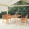 vidaXL Ensemble à manger de jardin 3 pcs Bois de teck massif