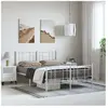 vidaXL Cadre de lit métal avec tête de lit/pied de lit blanc 150x200cm