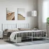 vidaXL Cadre de lit métal avec tête de lit/pied de lit blanc 183x213cm