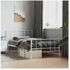 vidaXL Cadre de lit métal avec tête de lit/pied de lit blanc 90x190 cm