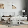 vidaXL Cadre de lit métal avec tête de lit/pied de lit blanc 120x200cm