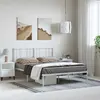 vidaXL Cadre de lit métal avec tête de lit blanc 150x200 cm