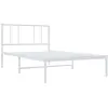 vidaXL Cadre de lit métal avec tête de lit blanc 75x190 cm