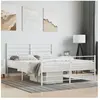 vidaXL Cadre de lit métal avec tête de lit/pied de lit blanc 140x200cm