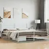 vidaXL Cadre de lit métal avec tête de lit/pied de lit blanc 183x213cm
