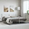 vidaXL Cadre de lit métal avec tête de lit/pied de lit blanc 193x203cm