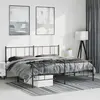 vidaXL Cadre de lit métal avec tête de lit/pied de lit noir 183x213 cm