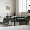 vidaXL Cadre de lit métal avec tête de lit noir 90x190 cm