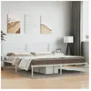 vidaXL Cadre de lit métal avec tête de lit blanc 200x200 cm