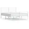 vidaXL Cadre de lit métal avec tête de lit/pied de lit blanc 120x190cm