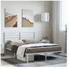 vidaXL Cadre de lit métal avec tête de lit blanc 135x190 cm