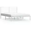vidaXL Cadre de lit métal avec tête de lit blanc 120x190 cm