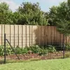 vidaXL Clôture en treillis métallique et ancrage anthracite 1x10 m