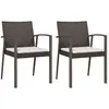vidaXL Chaises de jardin coussins lot de 2 marron 56,5x57x83 cm rotin