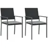 vidaXL Chaises de jardin et coussins lot de 2 noir 54x62,5x89 cm rotin