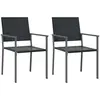 vidaXL Chaises de jardin lot de 2 noir 54x62,5x89 cm résine tressée