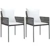 vidaXL Chaises de jardin et coussins lot de 2 marron 54x61x83 cm rotin