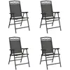 vidaXL Chaises de jardin pliables lot de 4 en acier et textilène