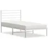 vidaXL Cadre de lit métal avec tête de lit blanc 75x190 cm
