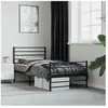 vidaXL Cadre de lit métal avec tête de lit/pied de lit noir 107x203 cm