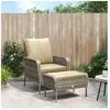 vidaXL Chaise de jardin avec tabouret marron clair résine tressée