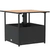vidaXL Table de jardin avec trou de parasol noir résine tressée