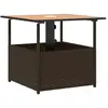 vidaXL Table de jardin avec trou de parasol marron résine tressée