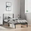 vidaXL Cadre de lit métal avec tête de lit noir 100x200 cm