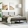 vidaXL Cadre de lit métal avec tête de lit noir 160x200 cm