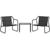 vidaXL Salon de jardin avec coussins 3 pcs anthracite acier