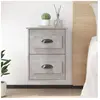 vidaXL Table de chevet murale gris béton 41,5x36x53 cm