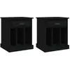 vidaXL Tables de chevet 2 pcs noir 43x36x50 cm