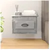 vidaXL Table de chevet murale gris béton 50x36x40 cm