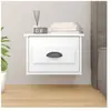 vidaXL Table de chevet murale blanc brillant 41,5x36x28 cm
