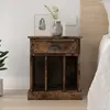 vidaXL Table de chevet chêne fumé 43x36x50 cm