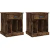 vidaXL Tables de chevet 2 pcs chêne fumé 43x36x50 cm