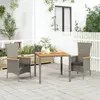 vidaXL Ensemble à manger de jardin 3 pcs coussins gris résine tressée