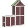 Ensemble de remise à outils de jardin 2 pcs moka pin massif
