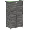 vidaXL Abri à outils de jardin gris 83x57x140 cm bois massif pin