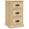 VIDAXL Table de Chevet, Armoire de Nuit avec 3 Tiroirs, Armoire de Lit avec Rangement, Table de Nuit de Chambre à Coucher, Chêne Sonoma Bois d'Ingénierie