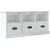 vidaXL Meuble TV blanc brillant 100x35x50 cm bois d'ingénierie