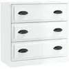 vidaXL Buffet blanc brillant 70x35,5x67,5 cm bois d'ingénierie