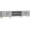 vidaXL Meuble TV gris béton 180x31,5x40 cm bois d'ingénierie